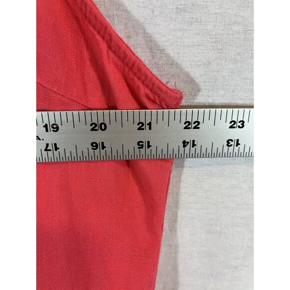 Peace & Pearls Women's Coral Pink NWT XL Rayon/Linen Dress - Picture 6 of 7